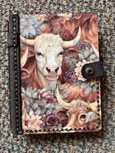 Load image into Gallery viewer, Highland Cow Wood and Leather Planner
