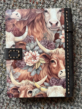 Load image into Gallery viewer, Highland Cow Wood and Leather Planner
