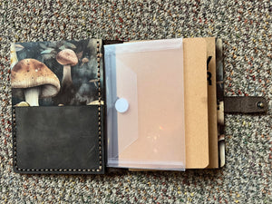 Mushroom Wood and Leather Planner