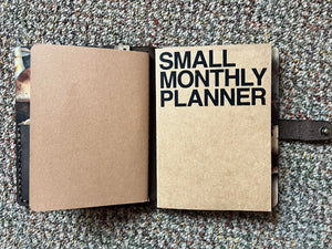 Mushroom Wood and Leather Planner