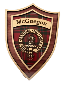 Tartan Family Crest Wood Shield - McGregor