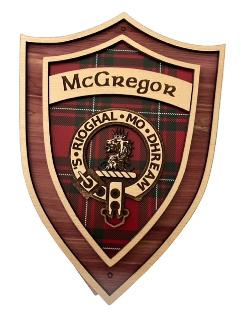 Tartan Family Crest Wood Shield - McGregor