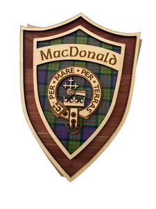 Tartan Family Crest Wood Shield - MacDonald