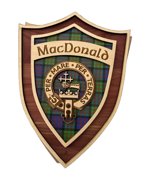 Tartan Family Crest Wood Shield - MacDonald