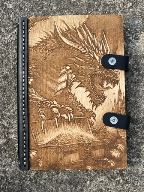 Wood and Leather Journal - Dragon's Hoard