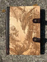 Load image into Gallery viewer, Wood and Leather Journal - Ye Olde Dragon Tamer
