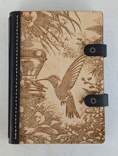 Load image into Gallery viewer, Wood and Leather Notebook - Hummingbird Feeder
