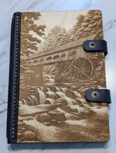 Load image into Gallery viewer, Wood and Leather Journal - Covered Bridge
