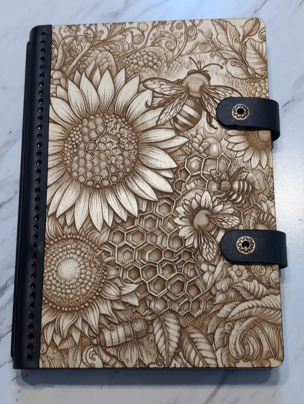 Wood and Leather Journal - Bees