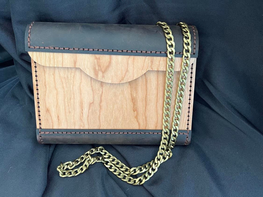 Large Leather and Wood Small Purse Design File