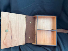 Load image into Gallery viewer, Leather and Wood Card Gaming Case
