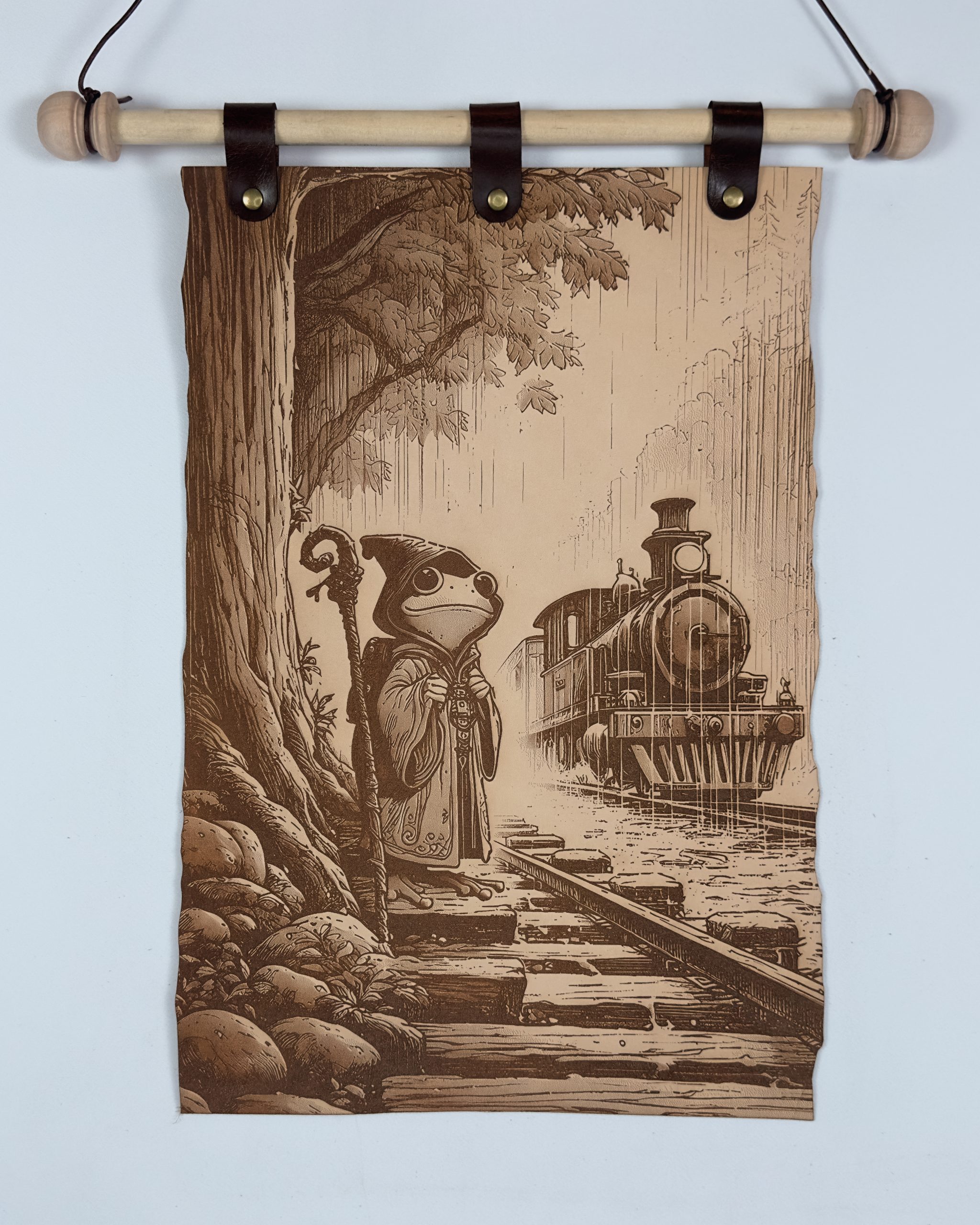 Frogmage and the Railway Wall SCroll Frog Mage and the railway Wall Scroll - Image 1