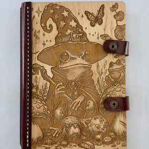 Bogborne Sage engraved wooden notebook cover