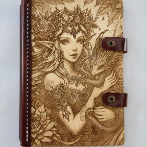 Emberbloom engraved wooden notebook cover