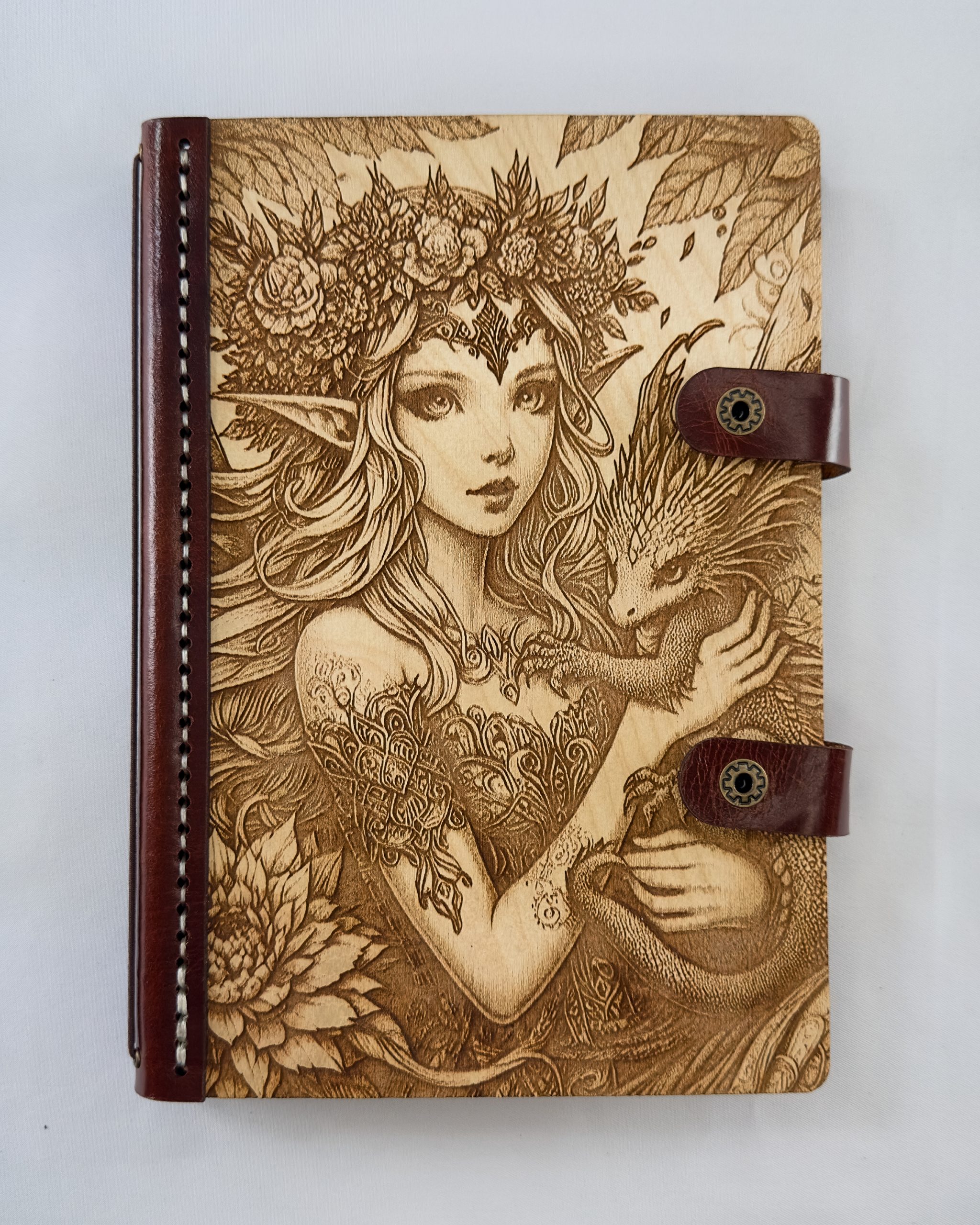 Emberbloom Emberbloom engraved wooden notebook cover