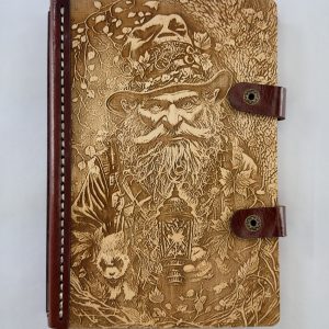 Fernwick the Forest Sage engraved wooden notebook cover