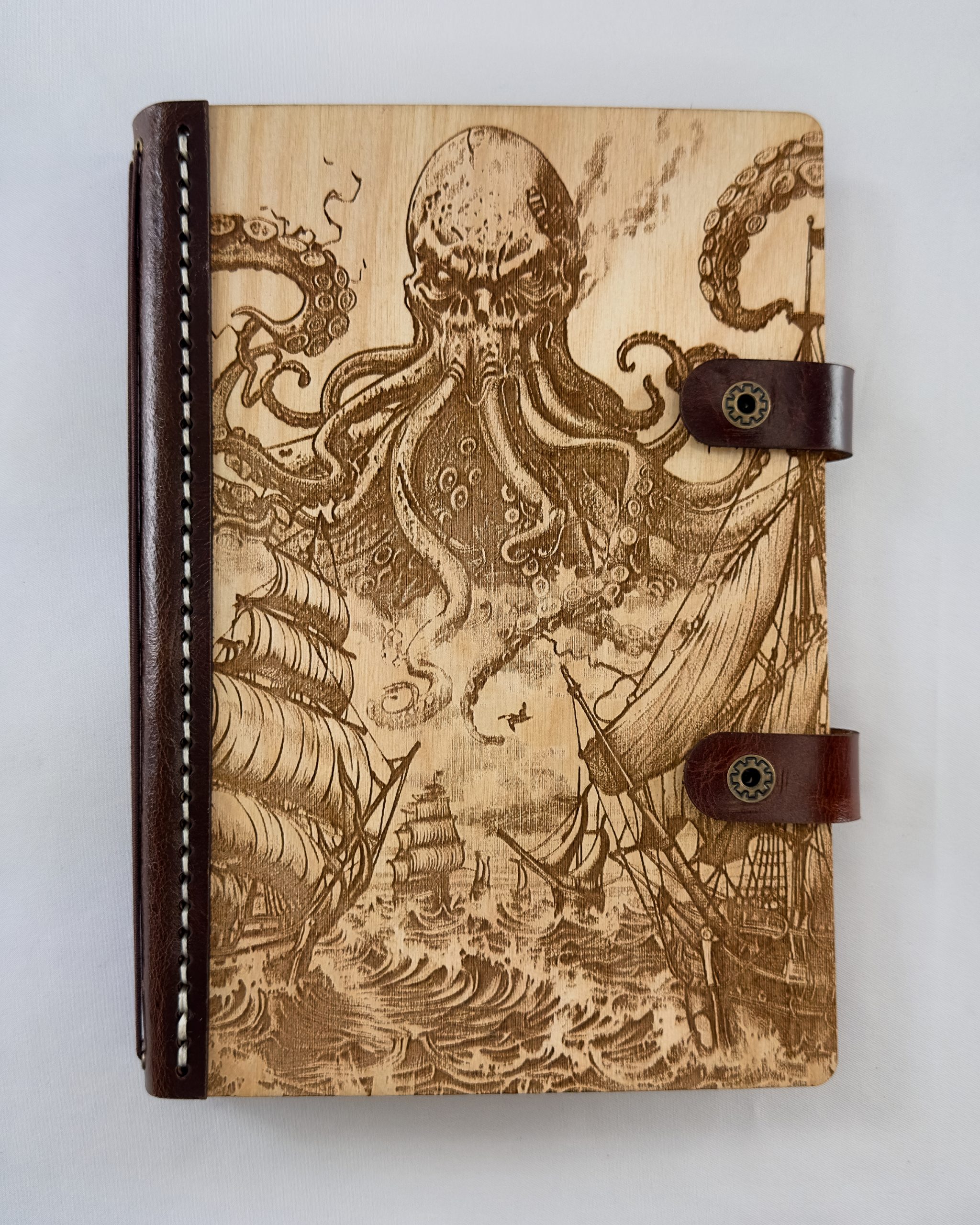 Cthulu's Rise Cthulu's Rise engraved wooden notebook cover