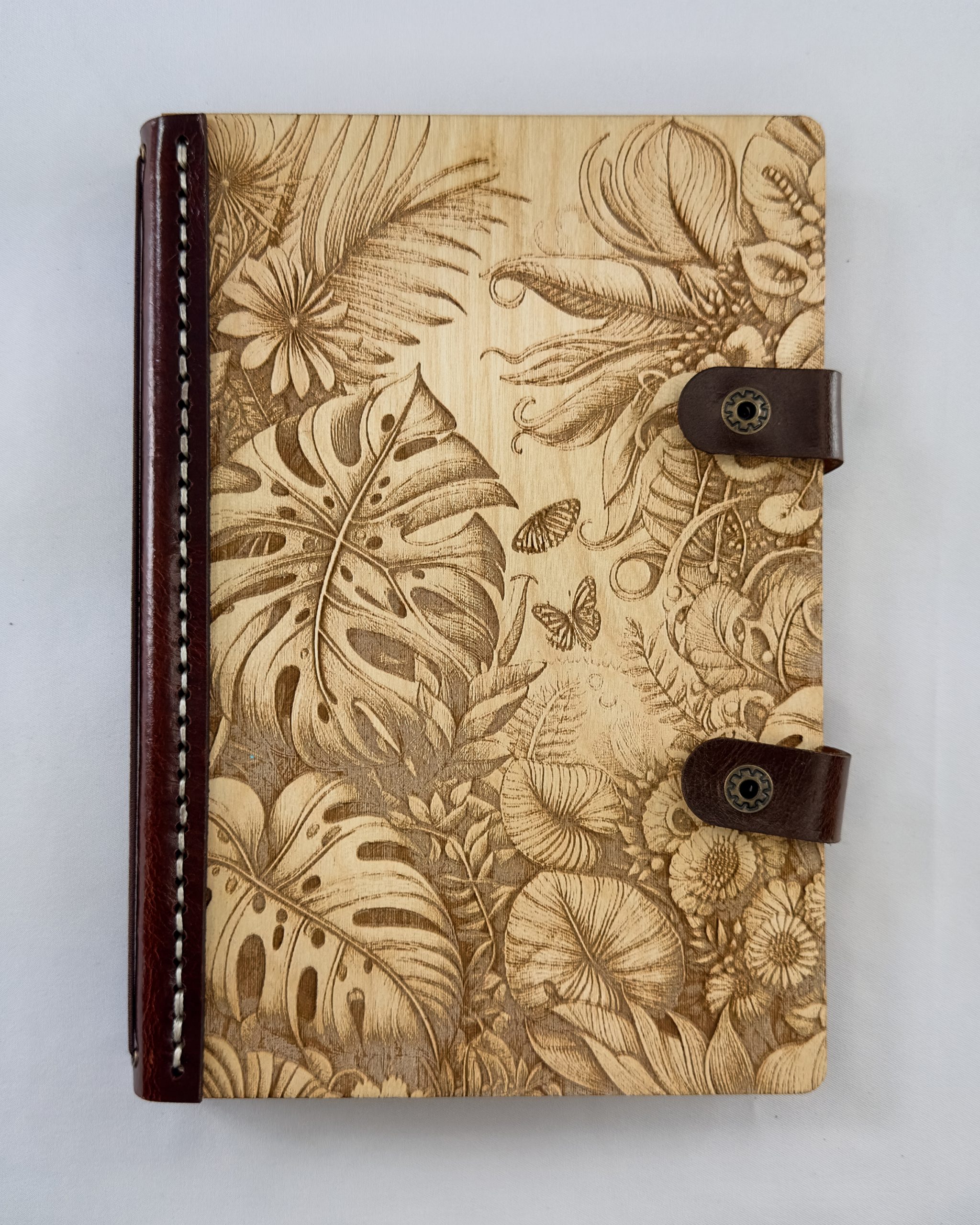 Monstera Moonlight Monstera Moonlight wood engraved notebook cover
