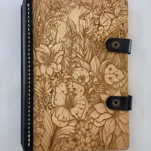 Secret Garden engraved wood notebook cover