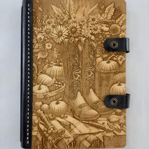 Rustic Harvest wooden engraved notebook cover