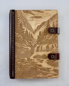 Stillwater Stag engraved wooden notebook cover