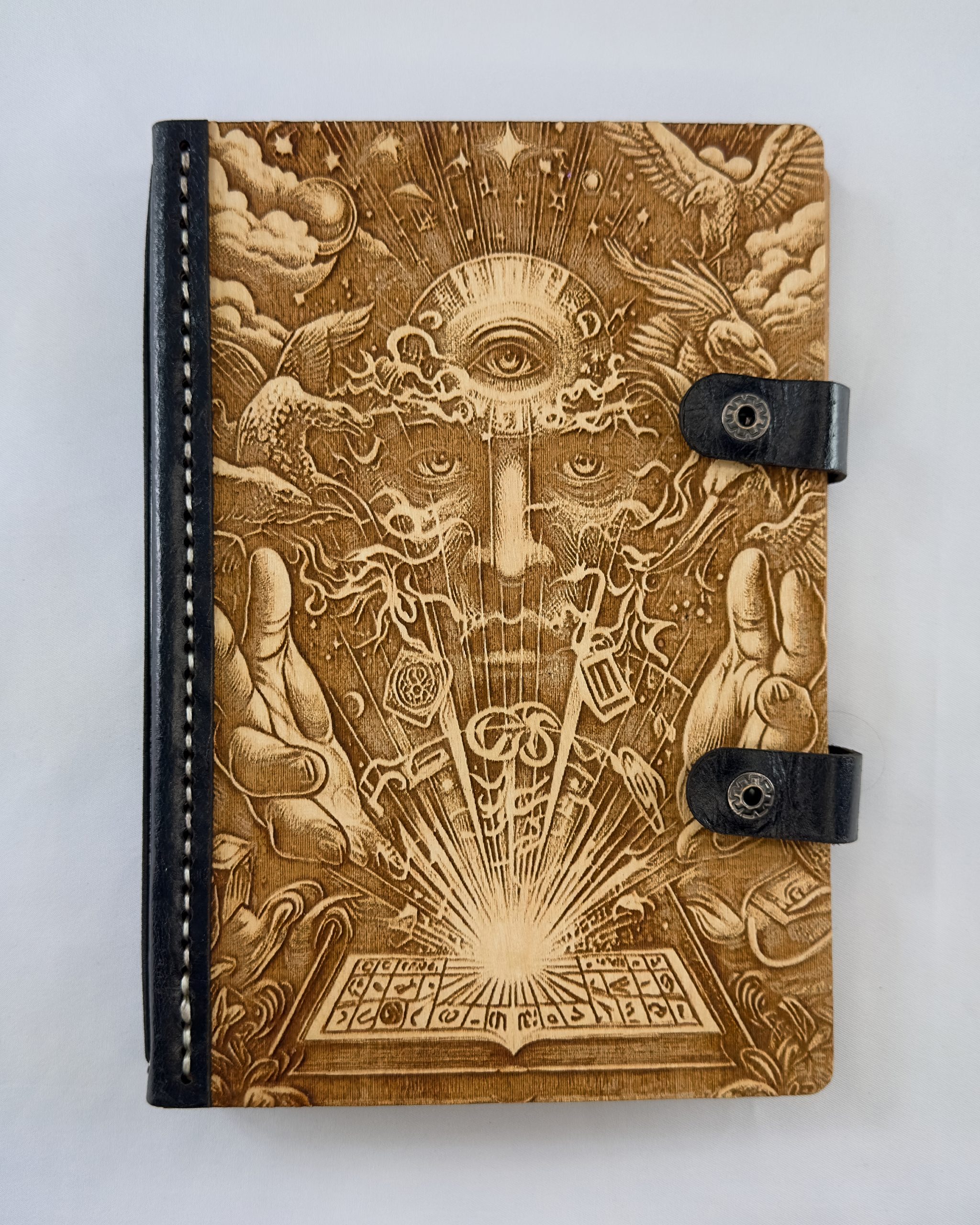 The Arcane Awakening The Arcane Awakening engraved wood notebook cover