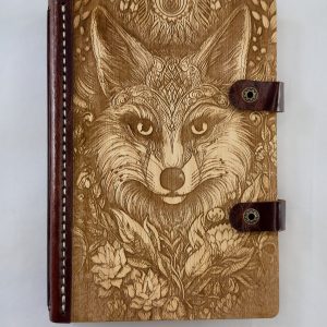 The Enchanted Prowler engraved wooden notebook cover