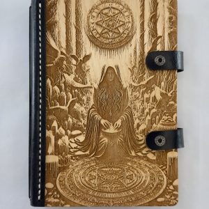 The Ritual of Roots engraved wood notebook cover