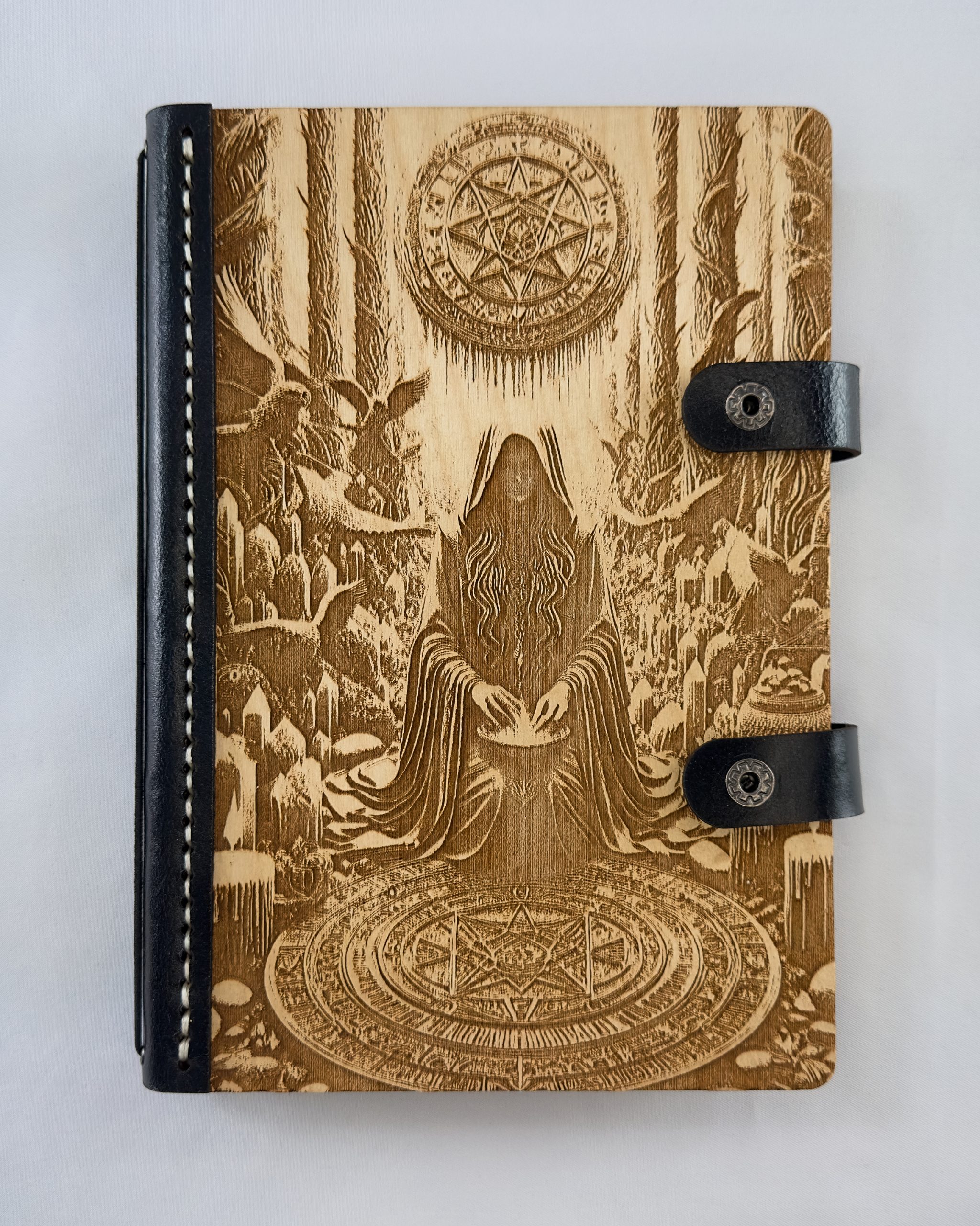 The Ritual of Roots The Ritual of Roots engraved wood notebook cover