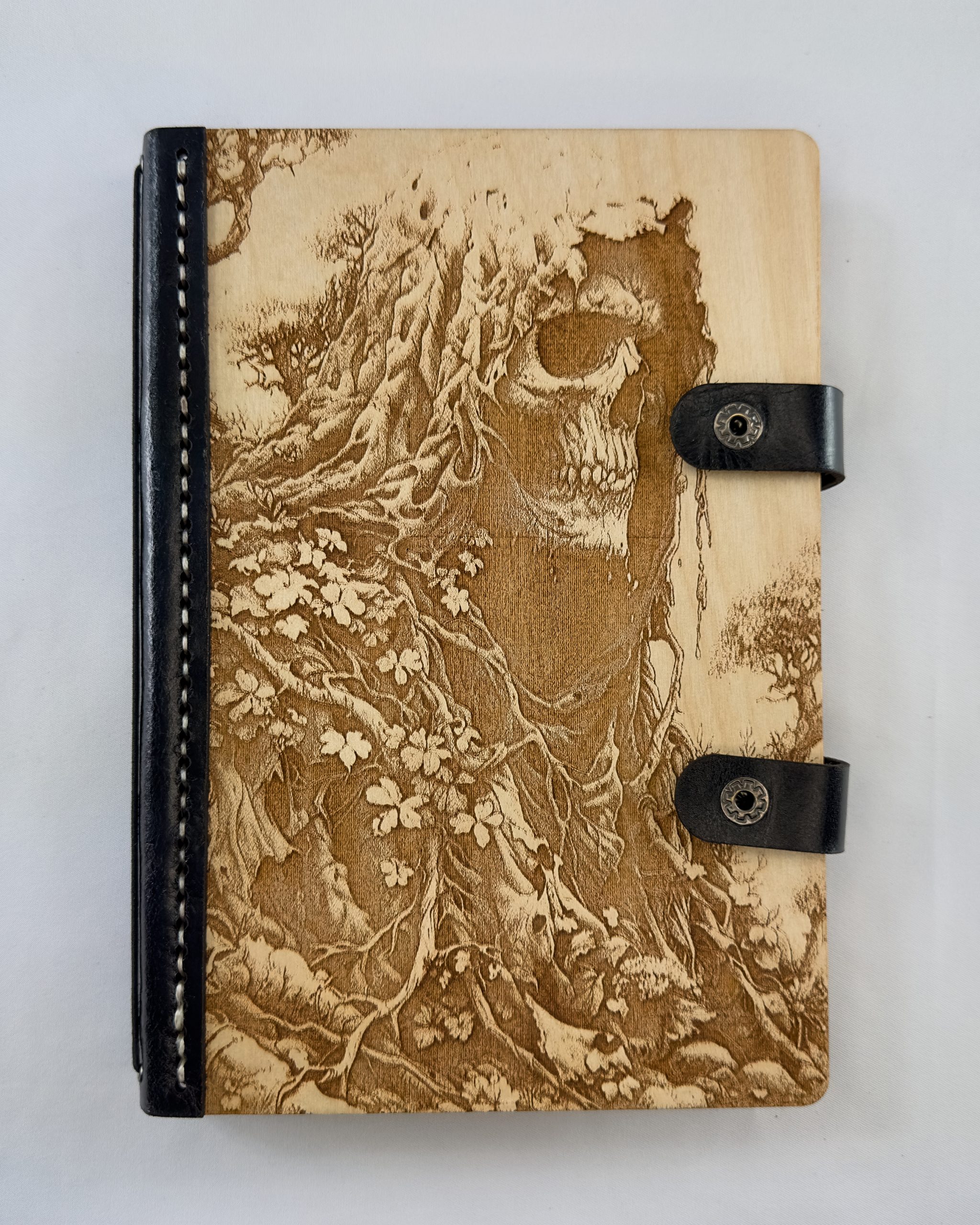The Withering Watcher The Withering Watcher engraved wood notebook cover