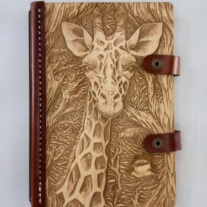 Treetop Sentinel engraved wooden notebook cover
