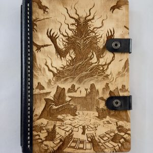 Unnatural Reclamation engraved wood notebook cover