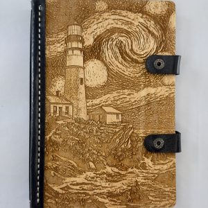 Beacon Beneath the Stars wooden notebook cover