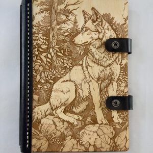 Warden of the Old Kingdom engraved wooden notebook cover