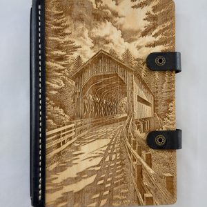 Crossing Quiet Waters engraved wooden notebook covers