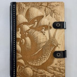 Slow Magic engraved wooden notebook covers